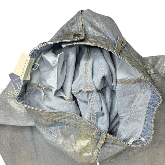 Universal Thread NWT high rise curved leg jeans with shiny silver sheen size 17 - Picture 11 of 13